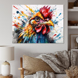Colorful Humor Caricature Chicken Portrait - Chicken Wall Art Prints