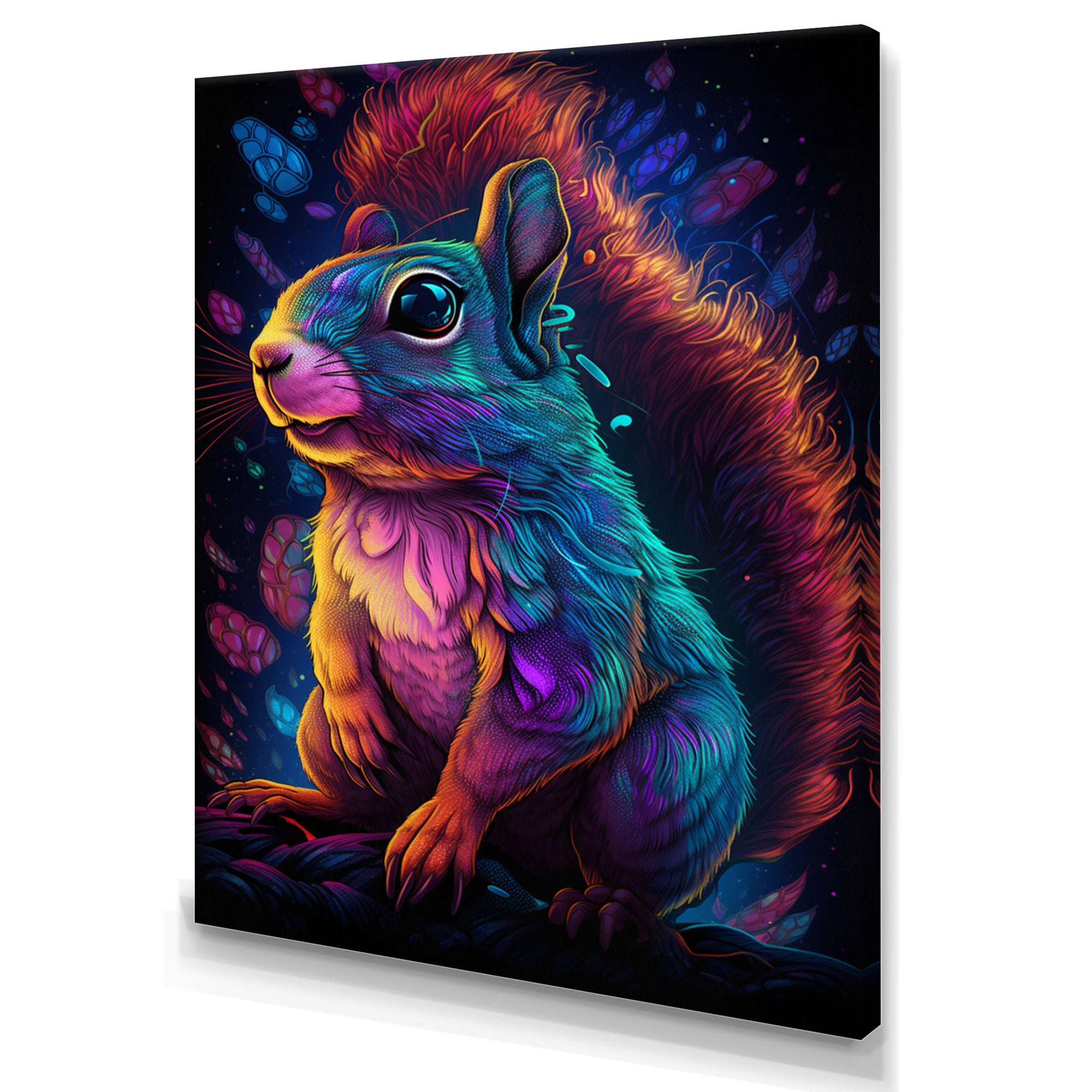Colorful Squirrel - Blue Squirrel Wall Art
