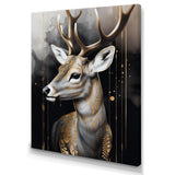 Deer Portrait In The Wild - Deer Framed Canvas Art