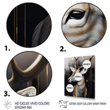 Deer Portrait In The Wild - Deer Framed Canvas Art