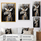 Deer Portrait In The Wild - Deer Framed Canvas Art