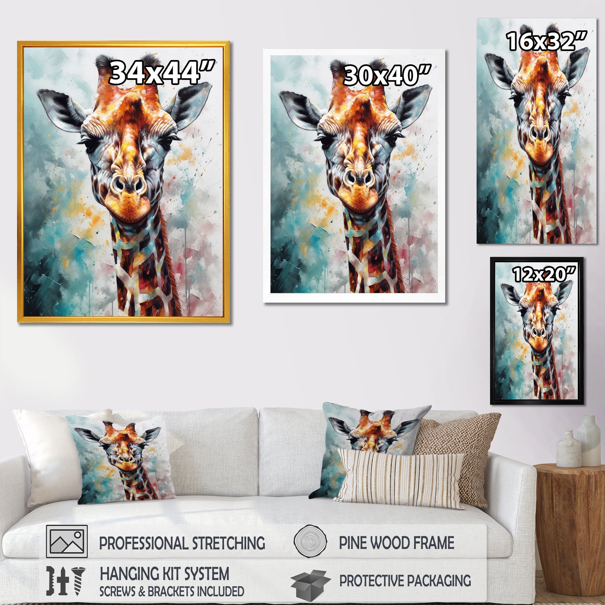 Abstract Giraffe Portrait - Giraffe Home Decor Art