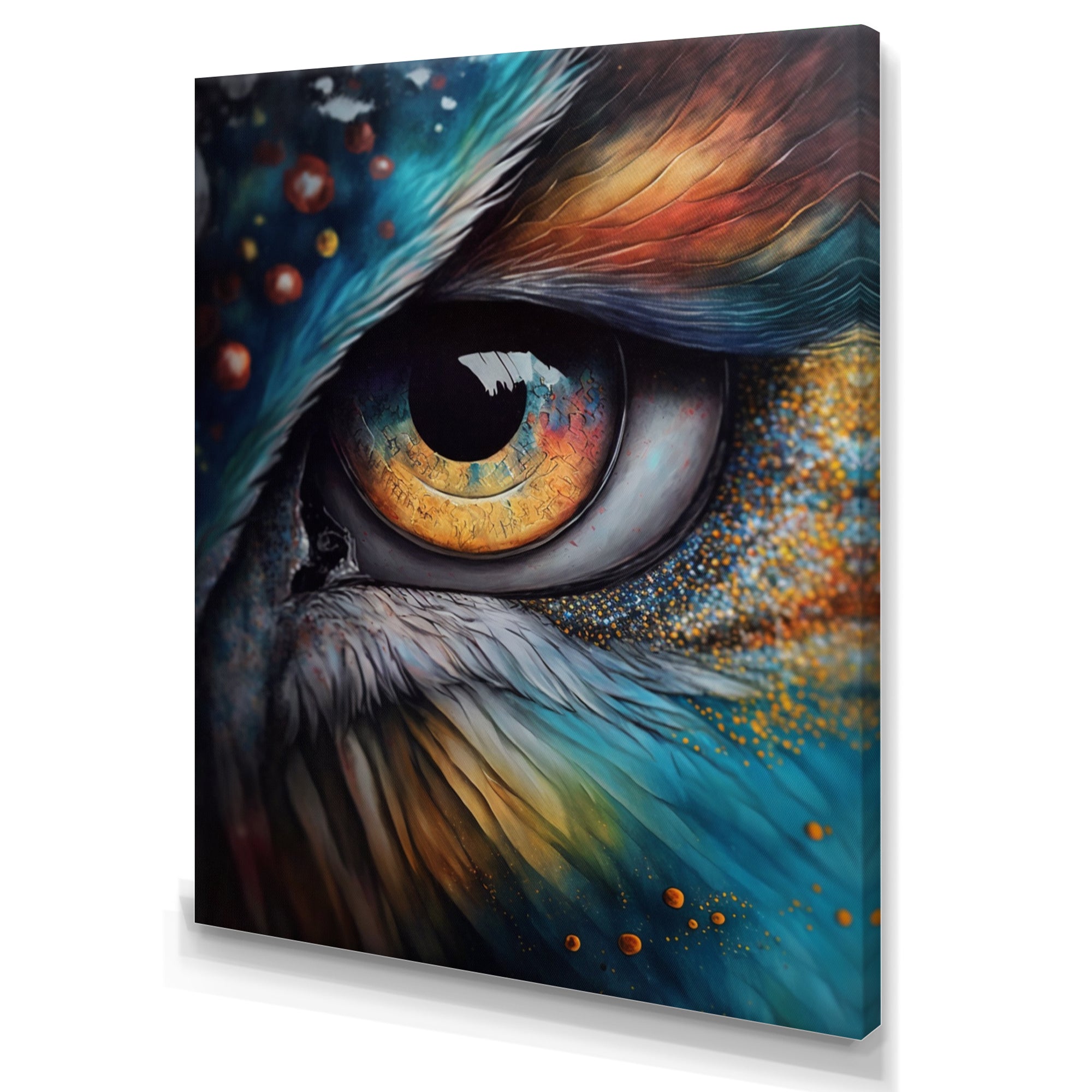 Blue Spiritual Owl Eye - Owl Bedroom Wall Art