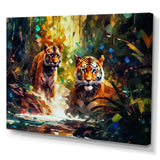 Colorful Tigers In The Wild - Yellow Tiger Wall Art
