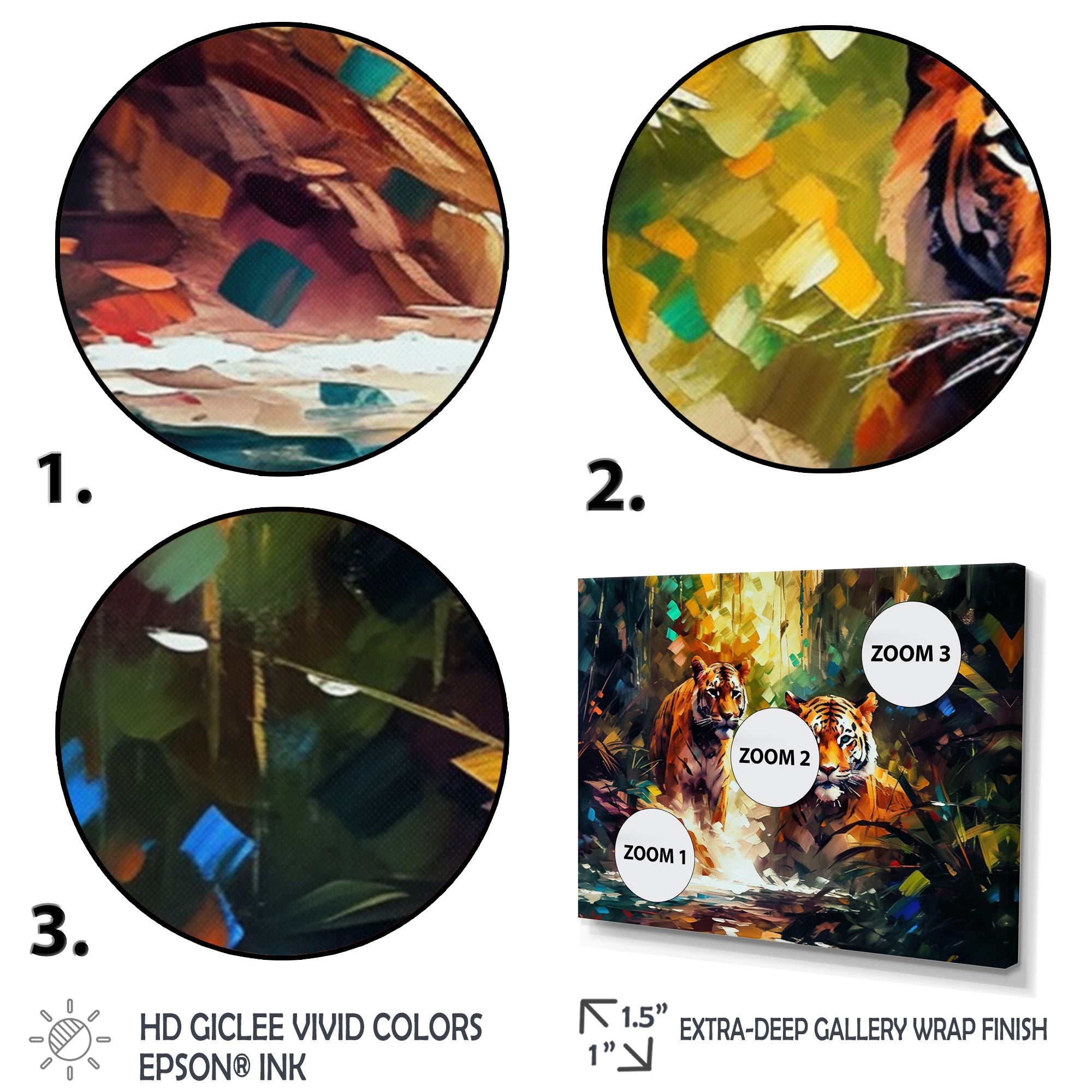 Colorful Tigers In The Wild - Yellow Tiger Wall Art