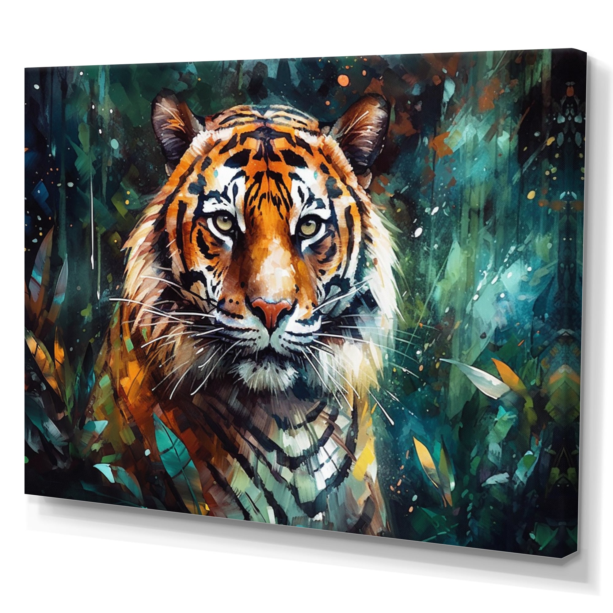 Colorful Tiger In The Wild - Yellow Tiger Wall Art