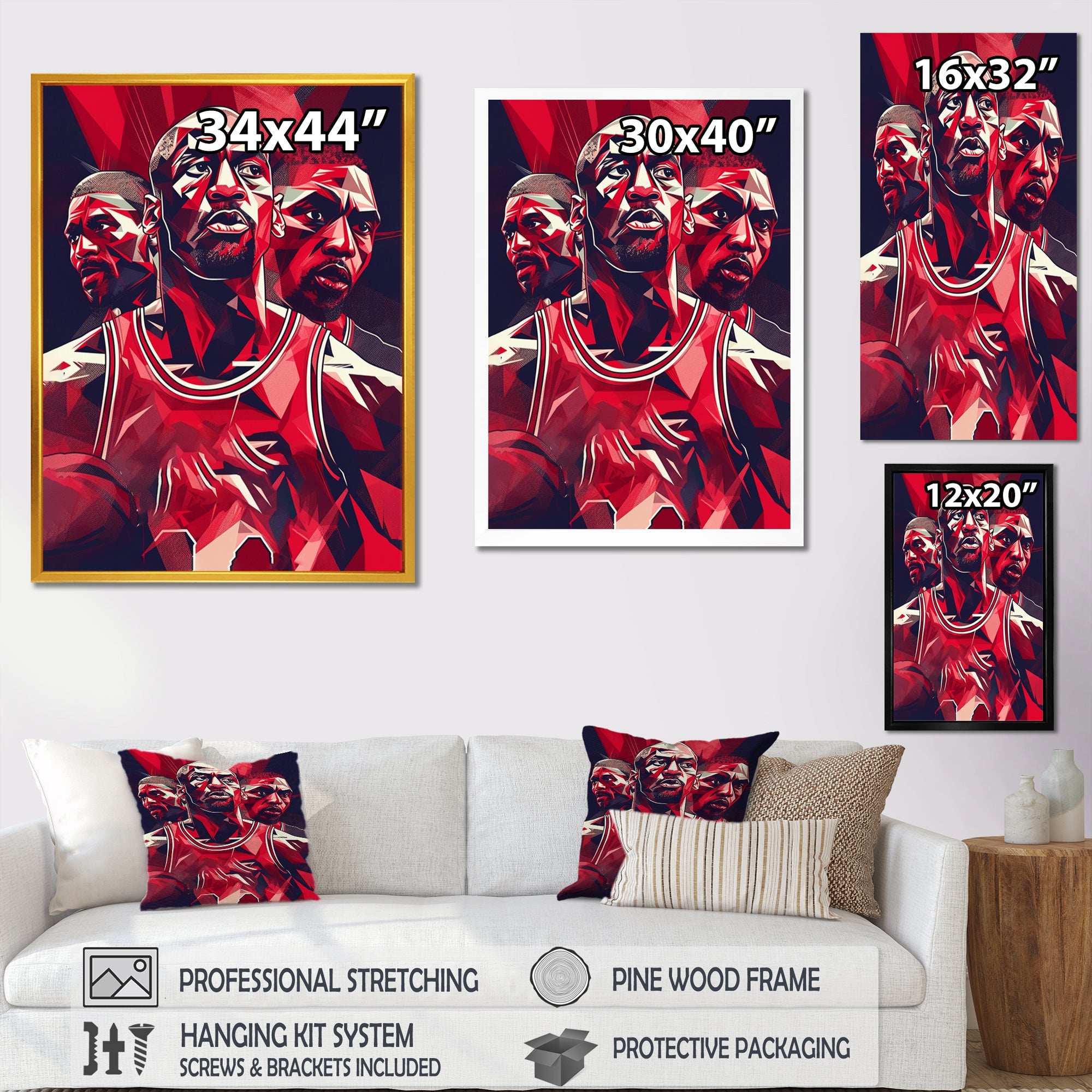 Basketball Game Face - Sport Basketball Canvas Wall Art