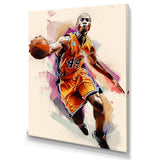 Drawing Basketball Payer In Action - Sport Basketball Canvas Wall Art
