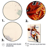 Drawing Basketball Payer In Action - Sport Basketball Canvas Wall Art