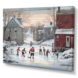 Kid's Small Town Hockey Game - Sport Hockey Canvas Wall Art