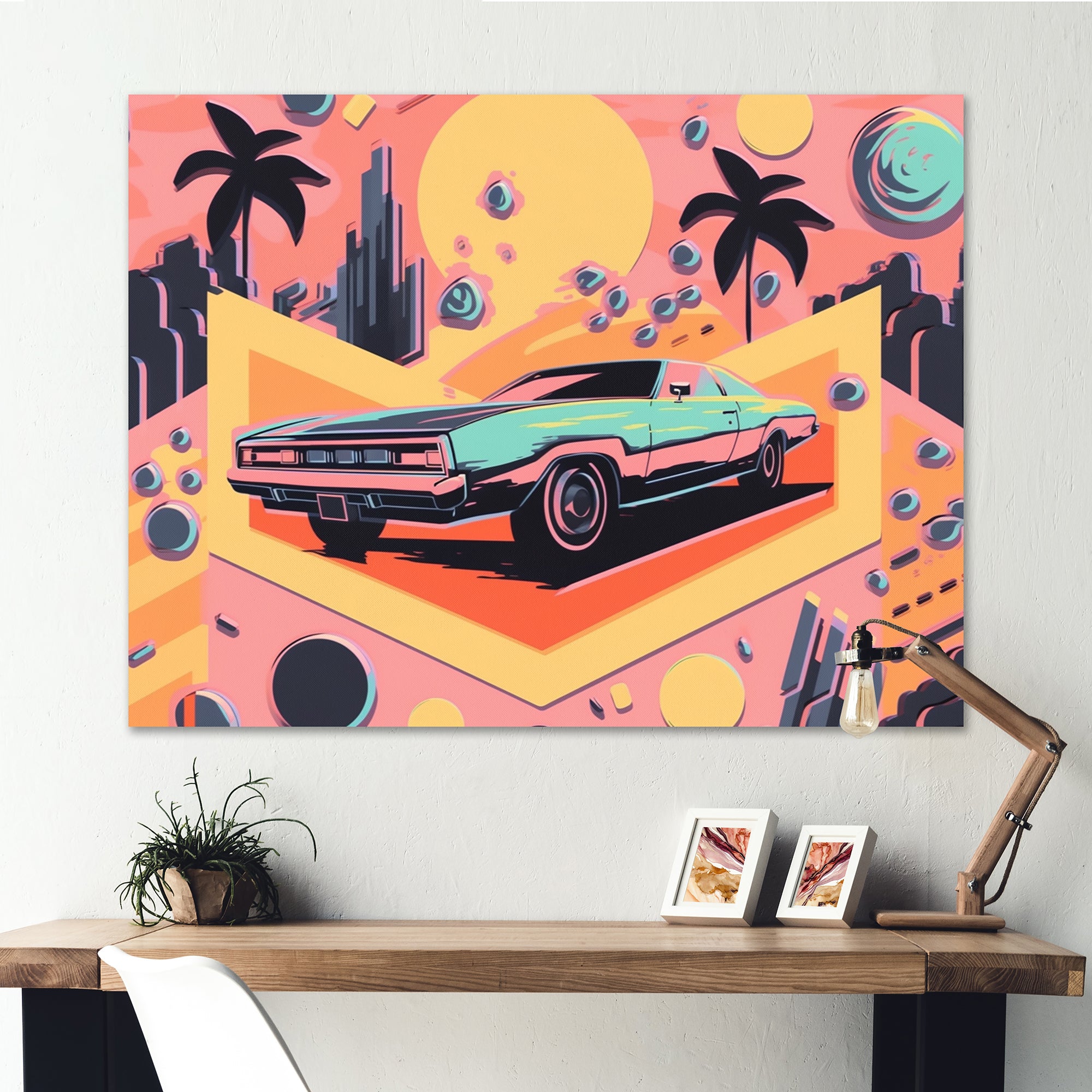 80s Groovy Cars I - Cars Retro Canvas Wall Art