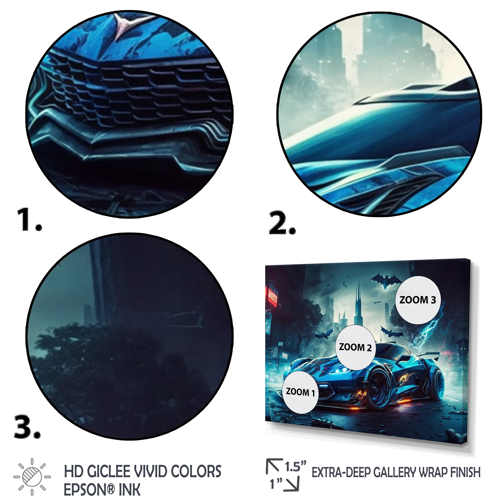 Blue And Black Exotic Car Velocity I - Cars Race Exotic Canvas Wall Art