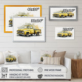 Yellow And Grey pickup truck - Pickup Truck Canvas Wall Art