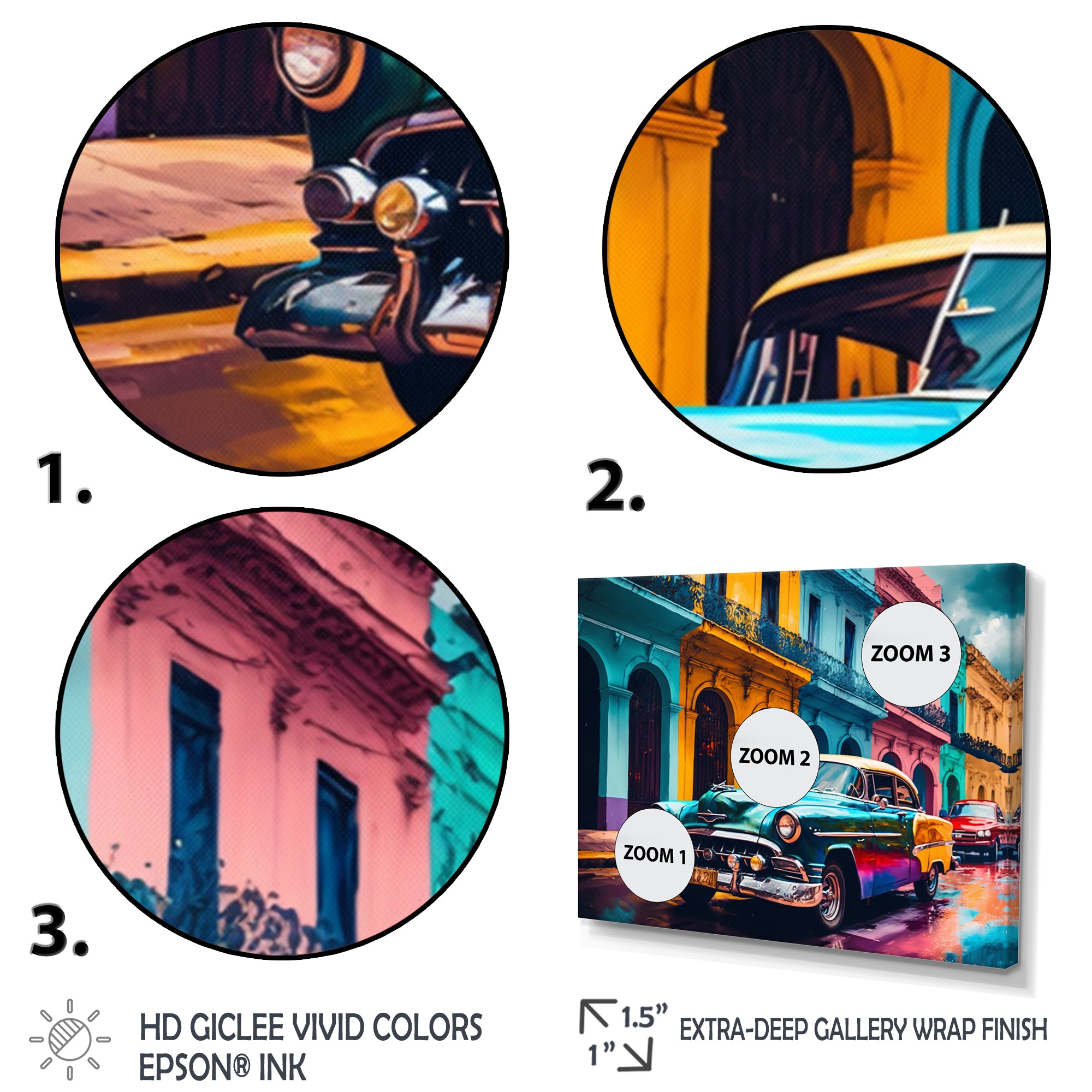 Green And Yellow Retro Car Heritage - Pickup Truck Canvas Wall Art