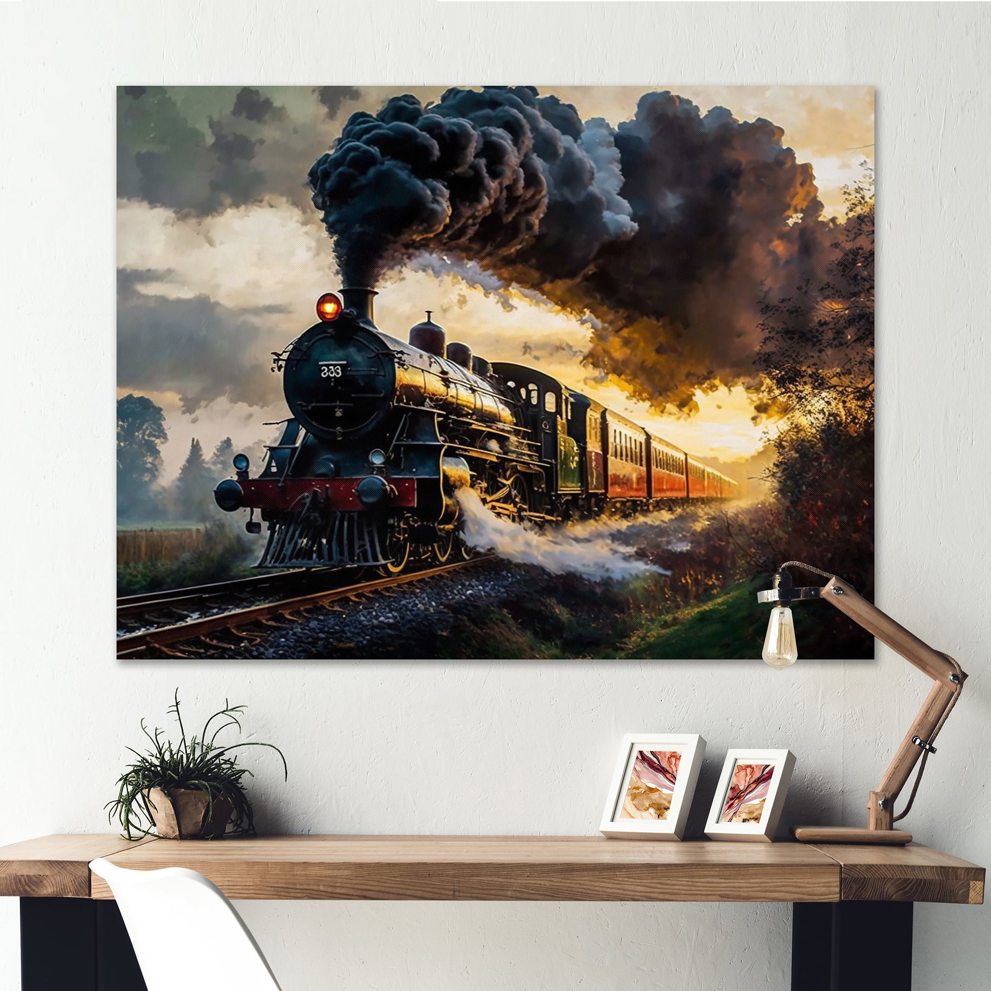 Old Train in USA - Train Canvas Wall Art
