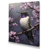 Purple Bird On Tree Branch - Bird Wall Decor