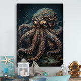 Brown Octopus Under The Sea - Octopus Wall Decor