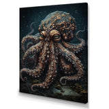 Brown Octopus Under The Sea - Octopus Wall Decor