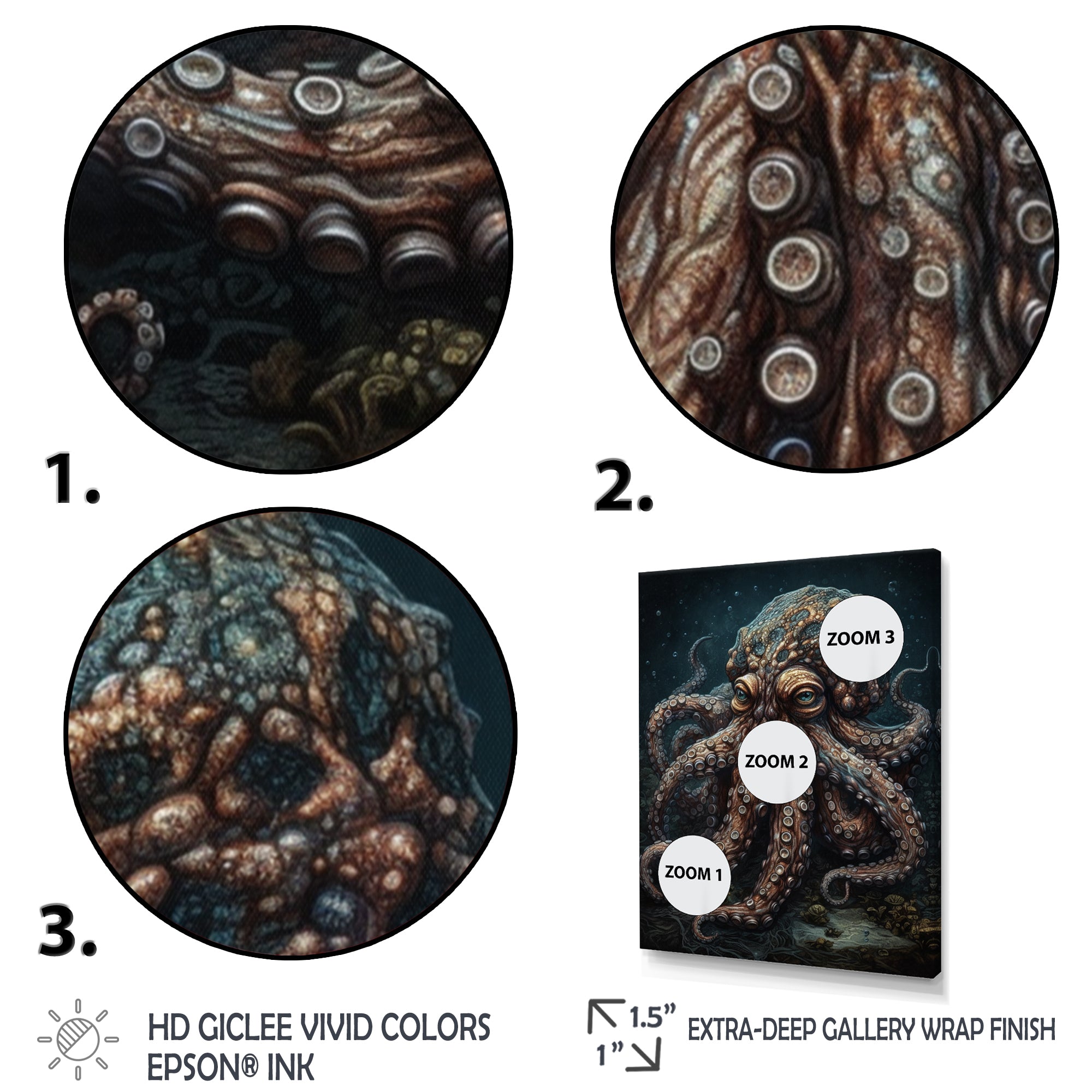 Brown Octopus Under The Sea - Octopus Wall Decor