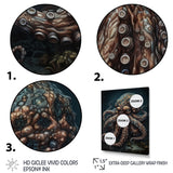Brown Octopus Under The Sea - Octopus Wall Decor