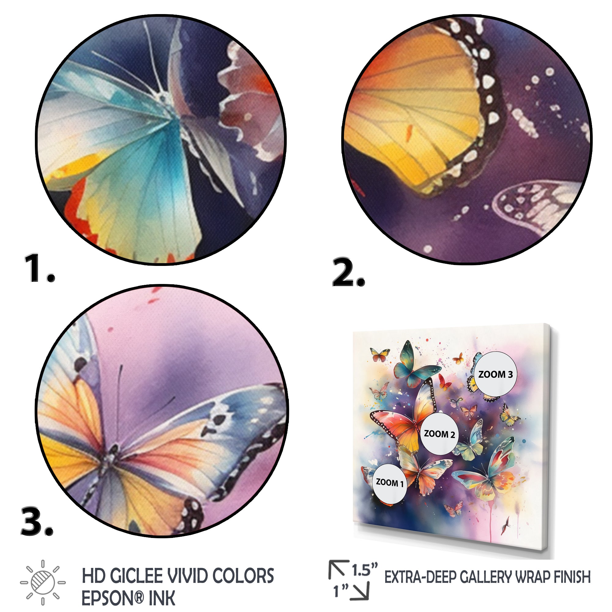 Purple Butterflies In The Air - Butterfly Wall Art Prints