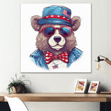 Blue Bear Portrait With Hat - Bear Wall Art Prints