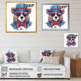 Blue Bear Portrait With Hat - Bear Wall Art Prints