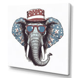 Grey Elephant With Hat - Gray Elephant Fashion Wall Art