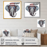 Grey Elephant With Hat - Gray Elephant Fashion Wall Art
