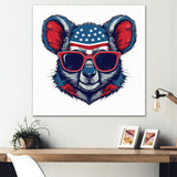 Blue Red Koala Wearing Sunglasses - Koala Large Canvas Wall Art