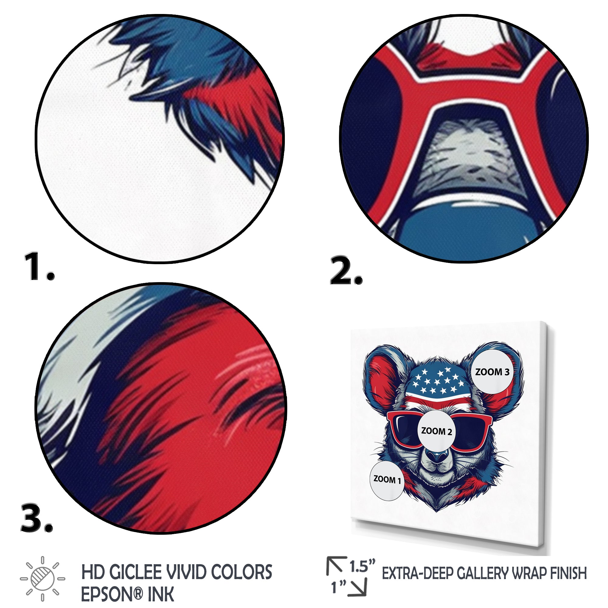 Blue Red Koala Wearing Sunglasses - Koala Large Canvas Wall Art