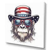Red Blue Monkey With Sunglasses And Hat - Monkey Fashion Home Decor Art