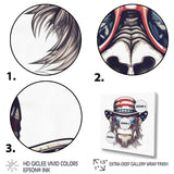 Red Blue Monkey With Sunglasses And Hat - Monkey Fashion Home Decor Art