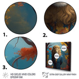 Yellow Blue Lion In Suit - Yellow Lion Wall Art