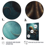 Brown Blue Octopus Under The Sea - Brown Octopus Wall Art