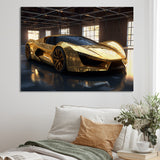 Gold And Black Iconic Car Legends I - Car Exotic Canvas Wall Art