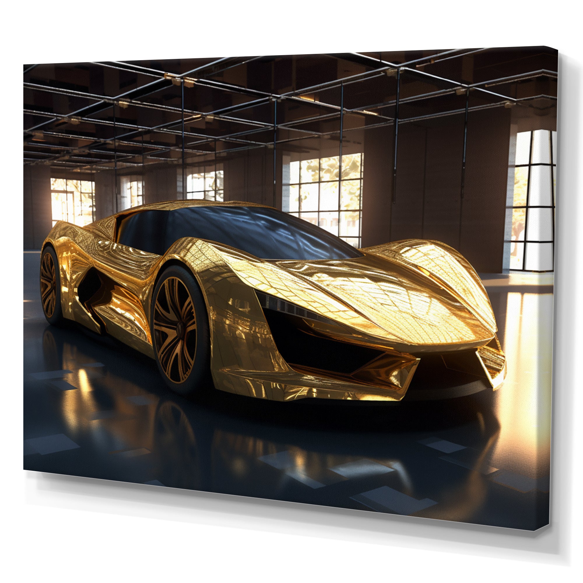 Gold And Black Iconic Car Legends I - Car Exotic Canvas Wall Art