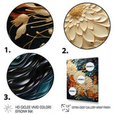 IDesignart Orange Teal Botanical Whirlwind III - Abstract Canvas Wall Art