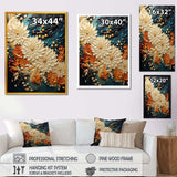 IDesignart Orange Teal Botanical Whirlwind III - Abstract Canvas Wall Art