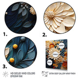 Designart Orange Teal Botanical Whirlwind IV - Abstract Canvas Wall Art