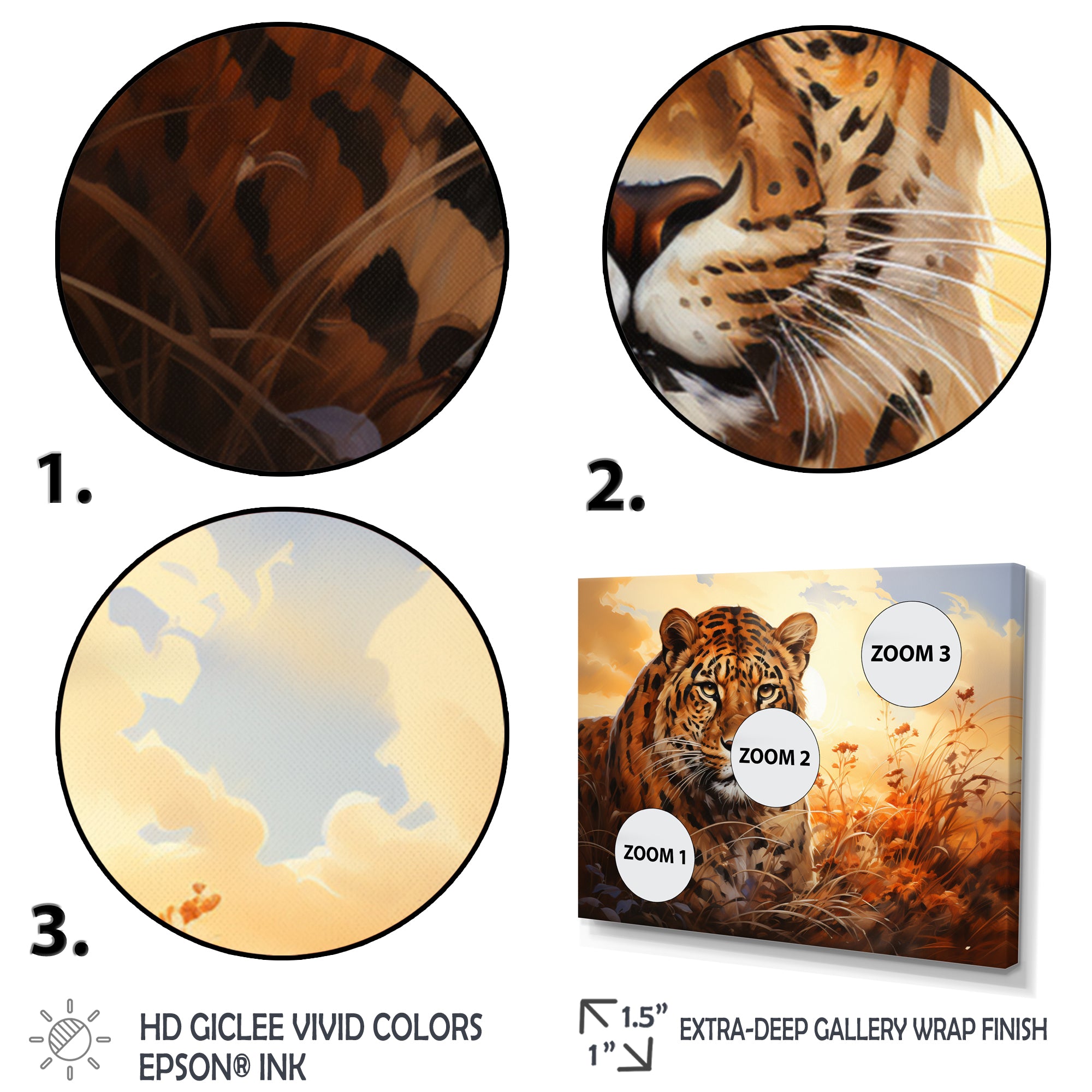 Orange Black African Leopard Animals - Leopard Wall Art Prints