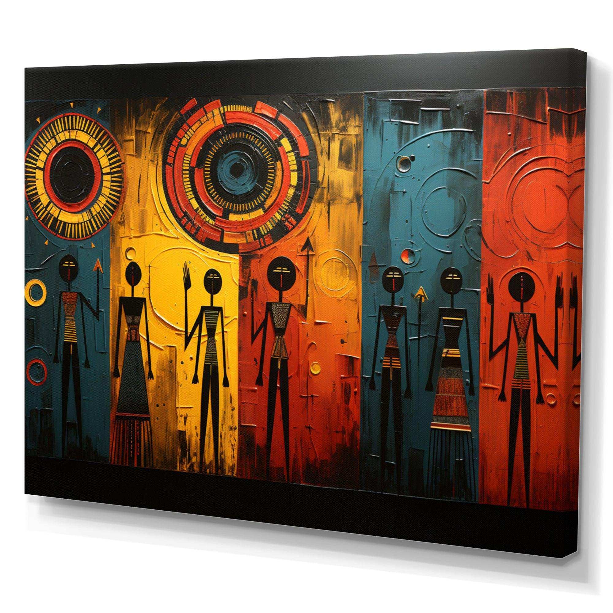 African Tribal Rhythms VII - People Canvas Wall Art