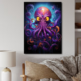 Purple Animal Electric Octopus Drips - Octopus Wall Decor