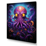 Purple Animal Electric Octopus Drips - Octopus Wall Decor