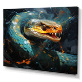 Emerald Snake Intertwining - Teal Snake Wall Art