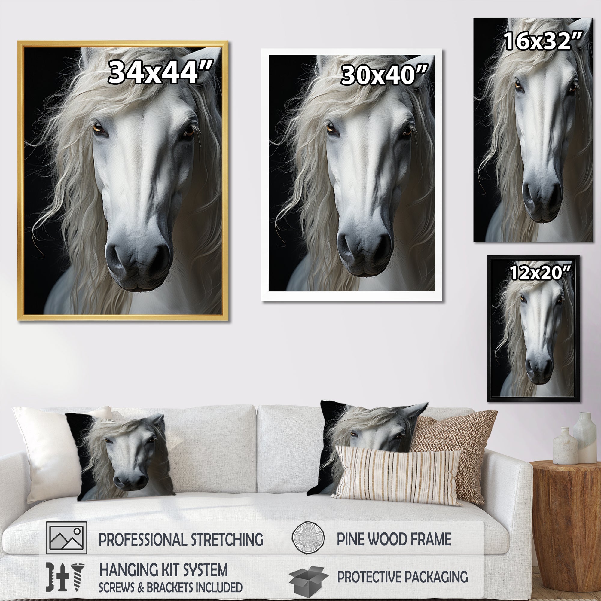 White Horse Serenity - Horse Canvas Wall Art