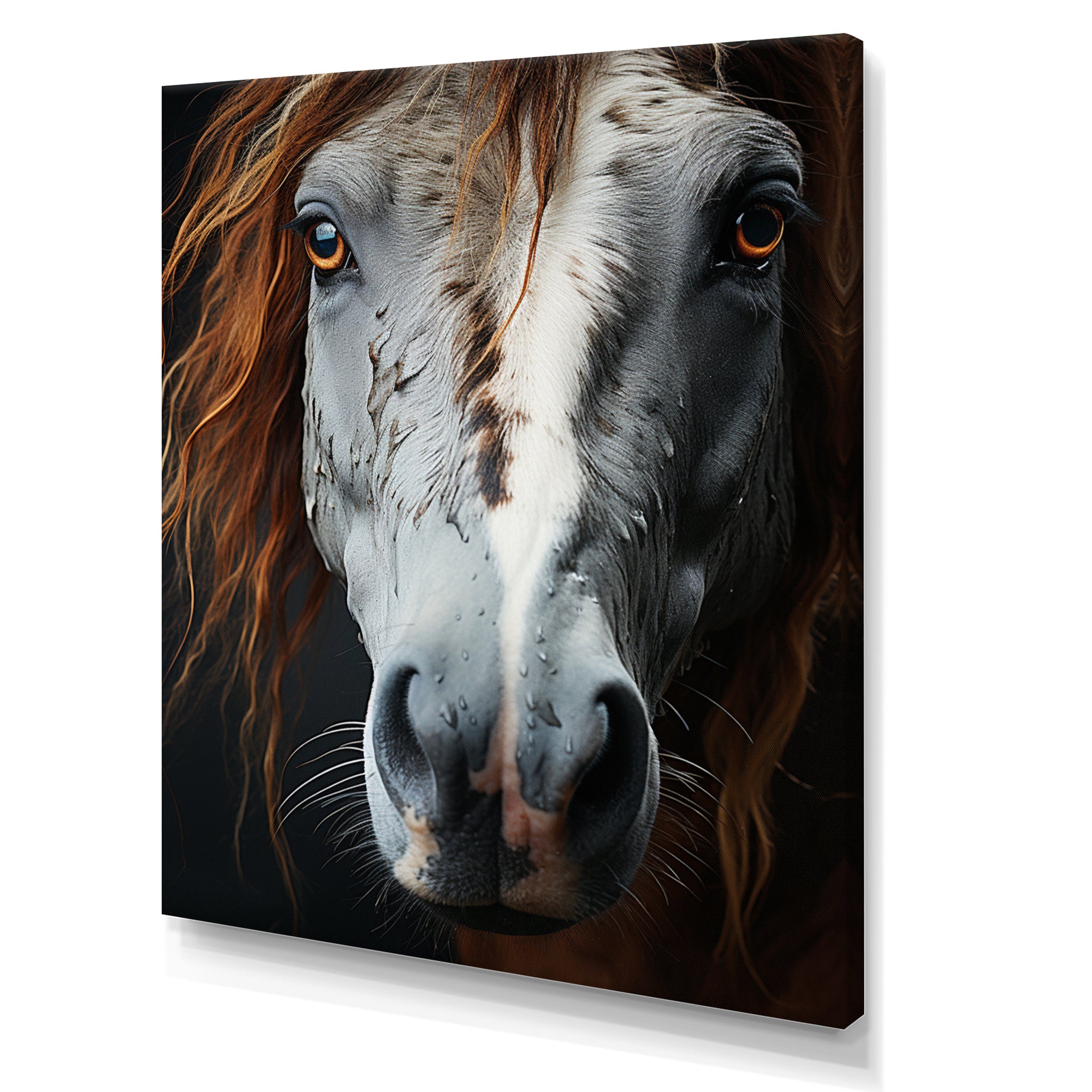 Grey Brown Horse Serenity - Horse Canvas Wall Art