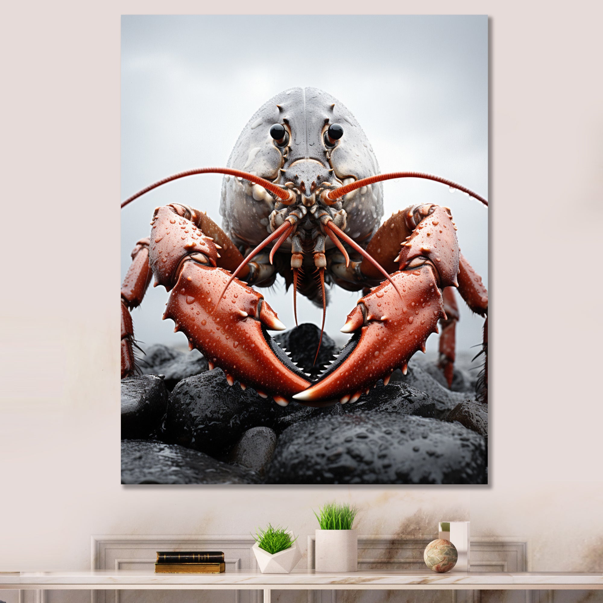 Coral Grey Animal Lobster - Lobster Wall Decor