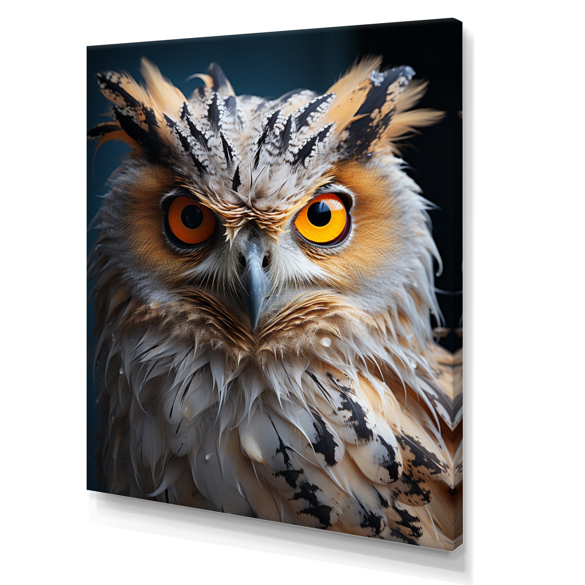 White Yellow Animal Owl - Owl Bedroom Wall Art