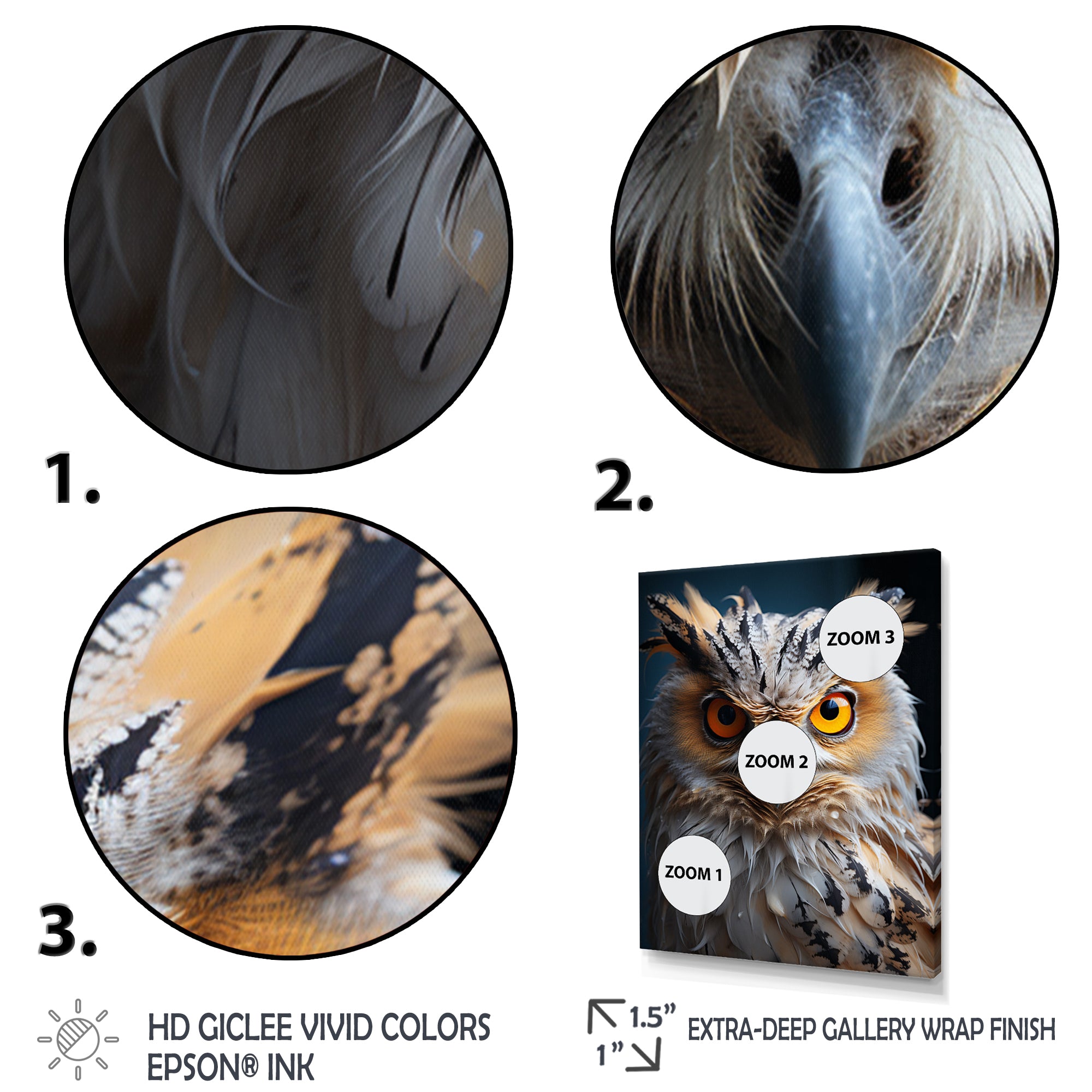 White Yellow Animal Owl - Owl Bedroom Wall Art